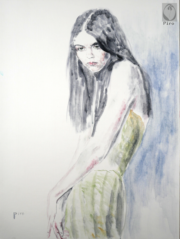 oil on paper - olio su carta di Piro